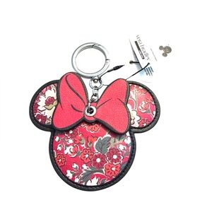 Vera Bradley Minnie Mouse Floral Key Holder Bag Charm with Red Bow